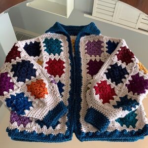 Anthropologie style handmade crochet cardigan